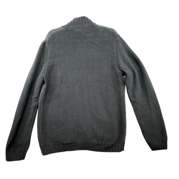 Calvin Klein Mens Full-Zip Knit Design Sweater XL Gray & Dark Gray Ribbed Colla - Picture 10 of 13